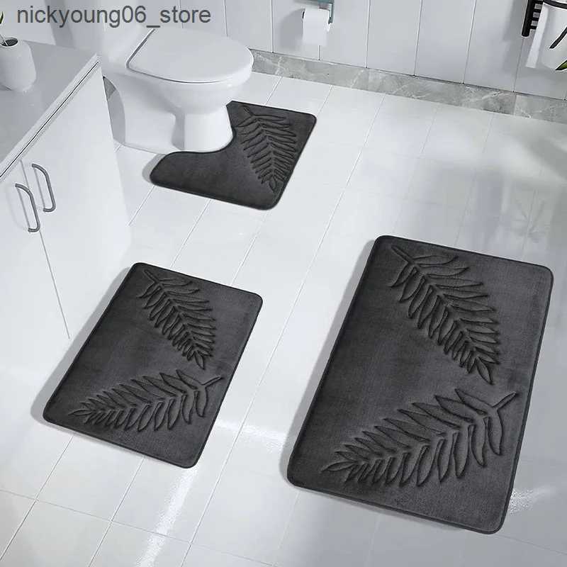 Non-Slip Bath Mats Memory Foam Bath Mat Toilet Mat Extra Soft Non-Slip Bathroom Mat Super Comfort Bath Mats for Bathroom Floor Bath Rug Foot Mat L2409