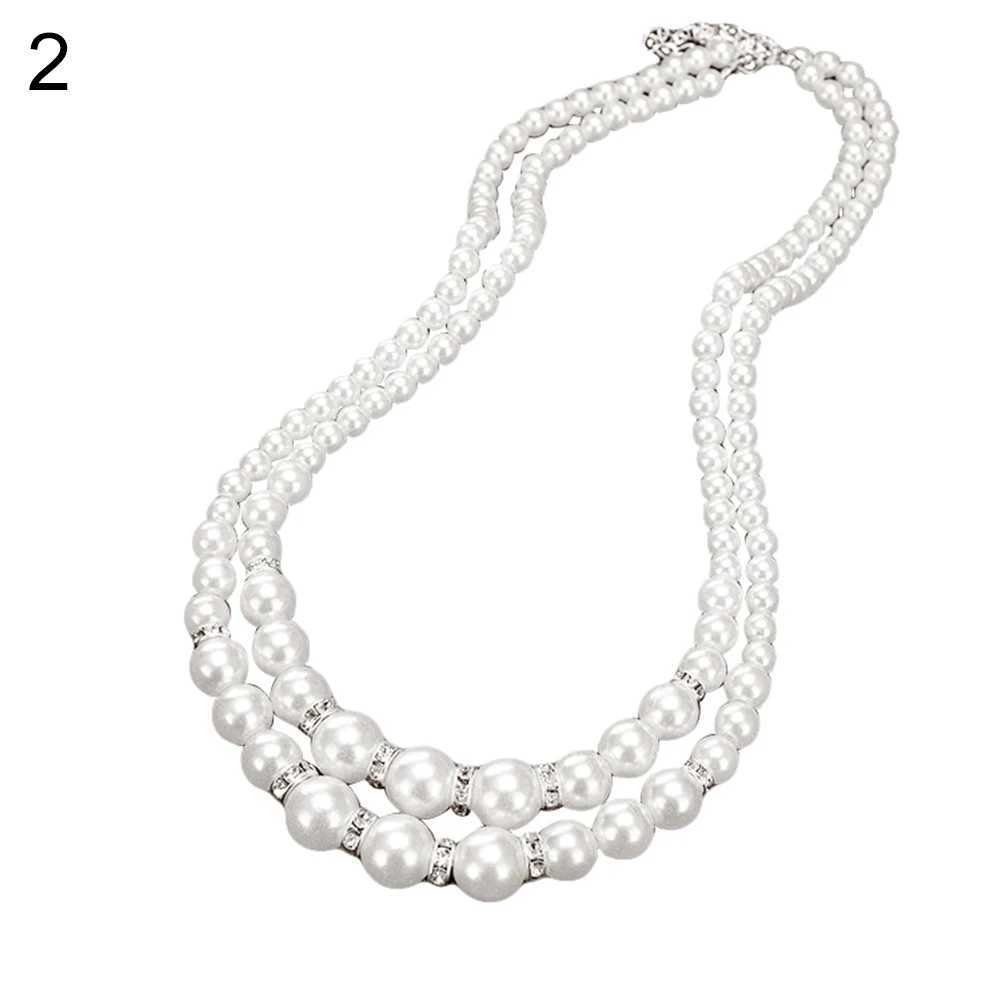 2022 New Trendy Imitation Pearl Necklace Women Men Temperament Simple Handmade Strand Bead Necklace For Women Jewelry GiftX241009