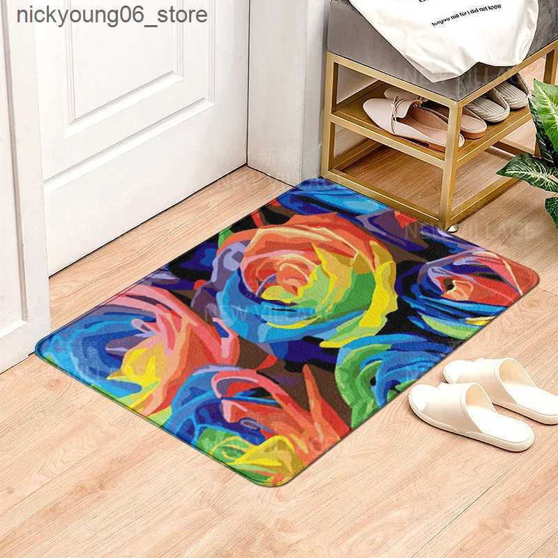 Non-Slip Bath Mats House entrance carpet Home doormat Animal oil painting style Room Foot mat bathroom non-slip mat Kitchen water absorption mat L2409