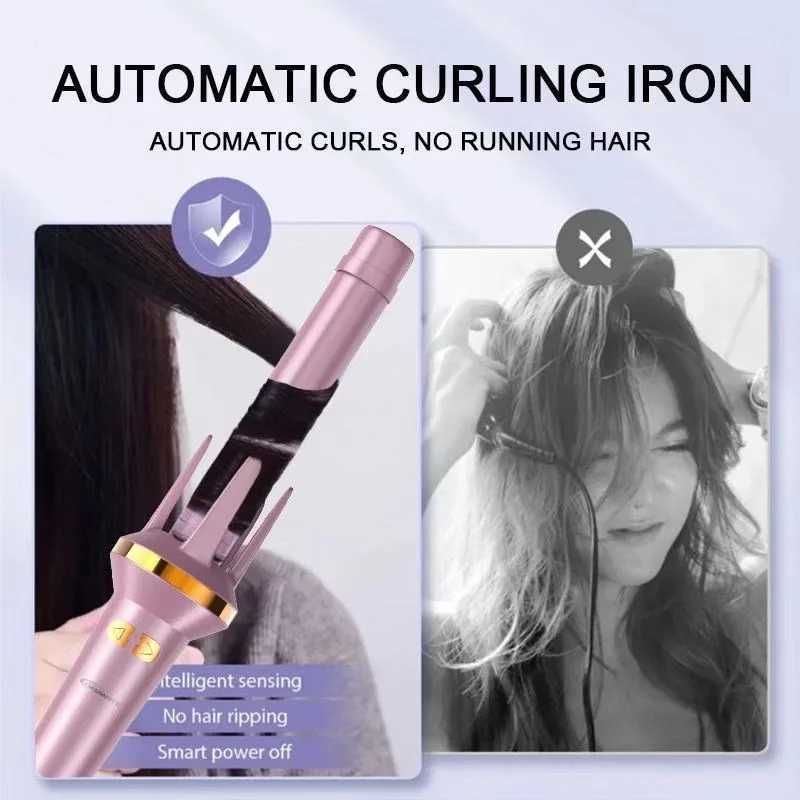 2023 New Product Pink Automatic Hair Curler Curling Iron Wand Curlers Machine Portable Irons Ceramic Curly ToolsXJ241010