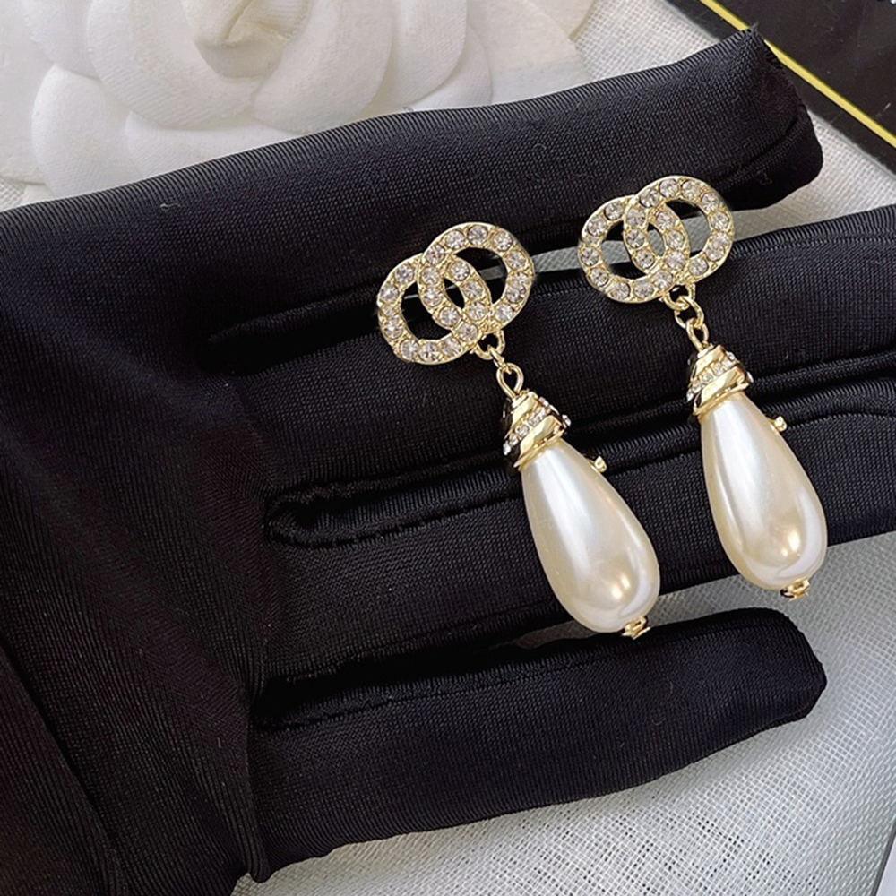 Simple Earring eardrop Geometry Long Style Cross Crystal Stud Round Pattern Clear Rhie Pearl Earrings Charm Womens Wedding Party Jewerlry Christmas Gifts