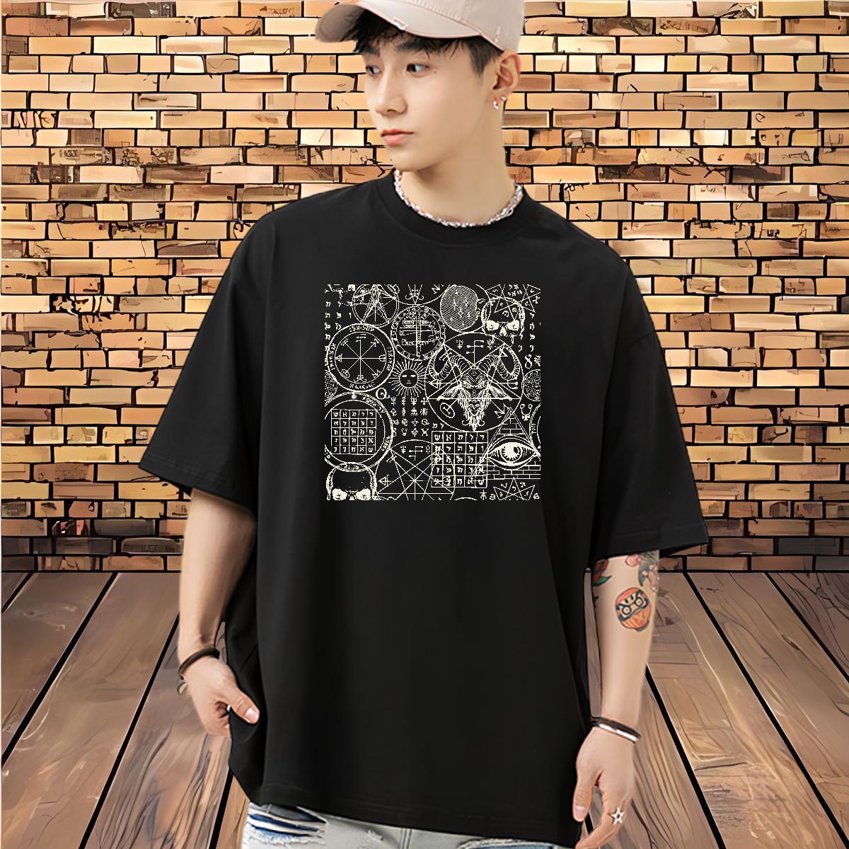 Cool Design T-Shirts 230g 100% Cotton skull Street wear Hip Hop Cartoon Printing M-4XL Breathable Short Sleeve Men Tops Tees 2024 Polos