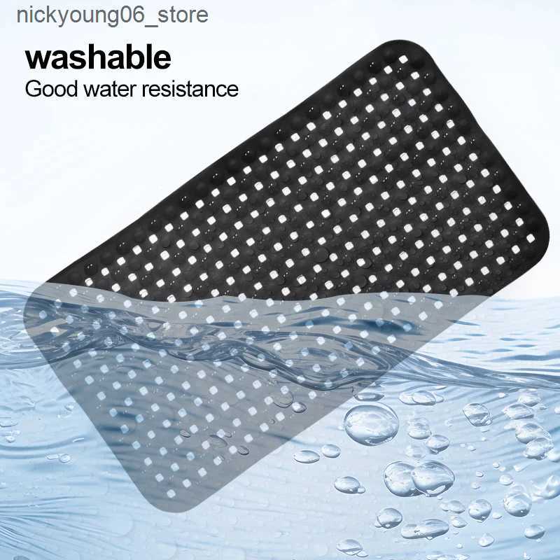Non-Slip Bath Mats Non-Slip Bathroom Mat With Suction CupQuick Drain Bath Rug Bathroom Massage Ring Shower Mat Ellipses Hole Carpet L240910
