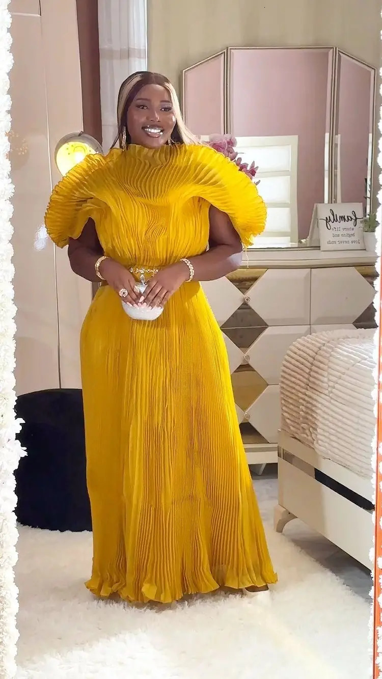 Miyake Folds 2024 Fall Womens Handpleated Loose Dress Plussize Evening 241009