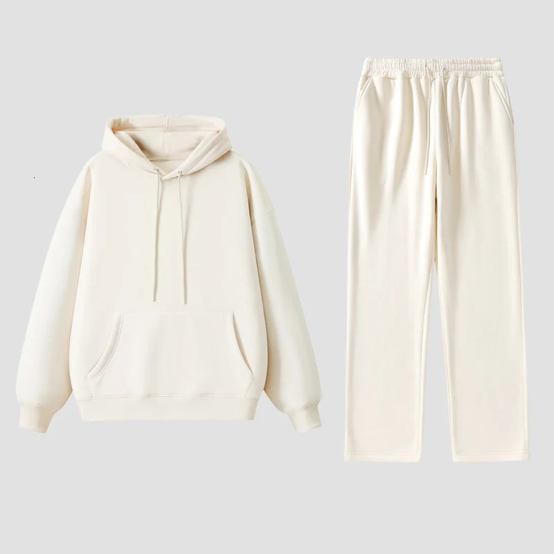 Womens set hoodie pants casual wear sportswear solid color zipperpants autumn and winter fashion 241007