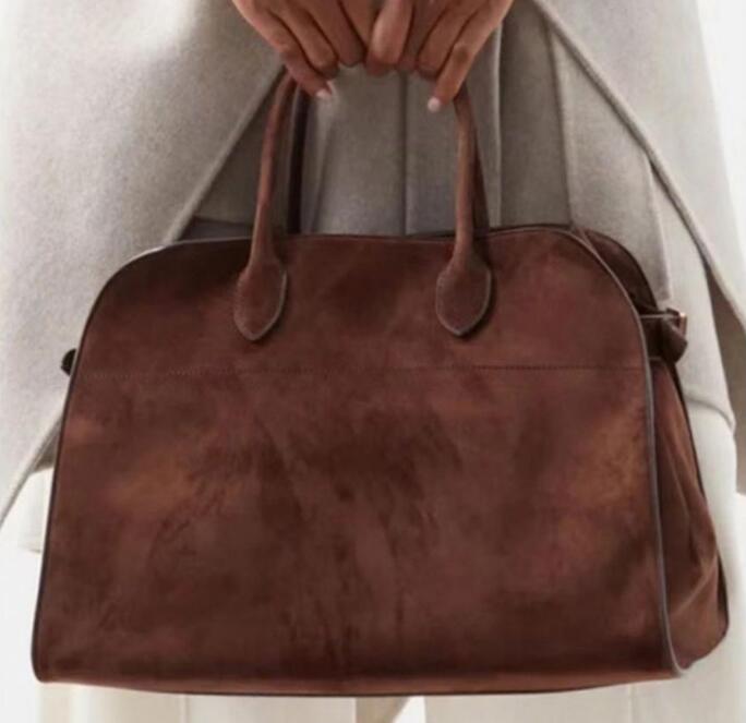 Margaux15 Cowhide Retro Large-capacity Tote Versatile Commuter Shoulder Womens Soft Genuine Leather Boston Bag For Storage Handbag 9013