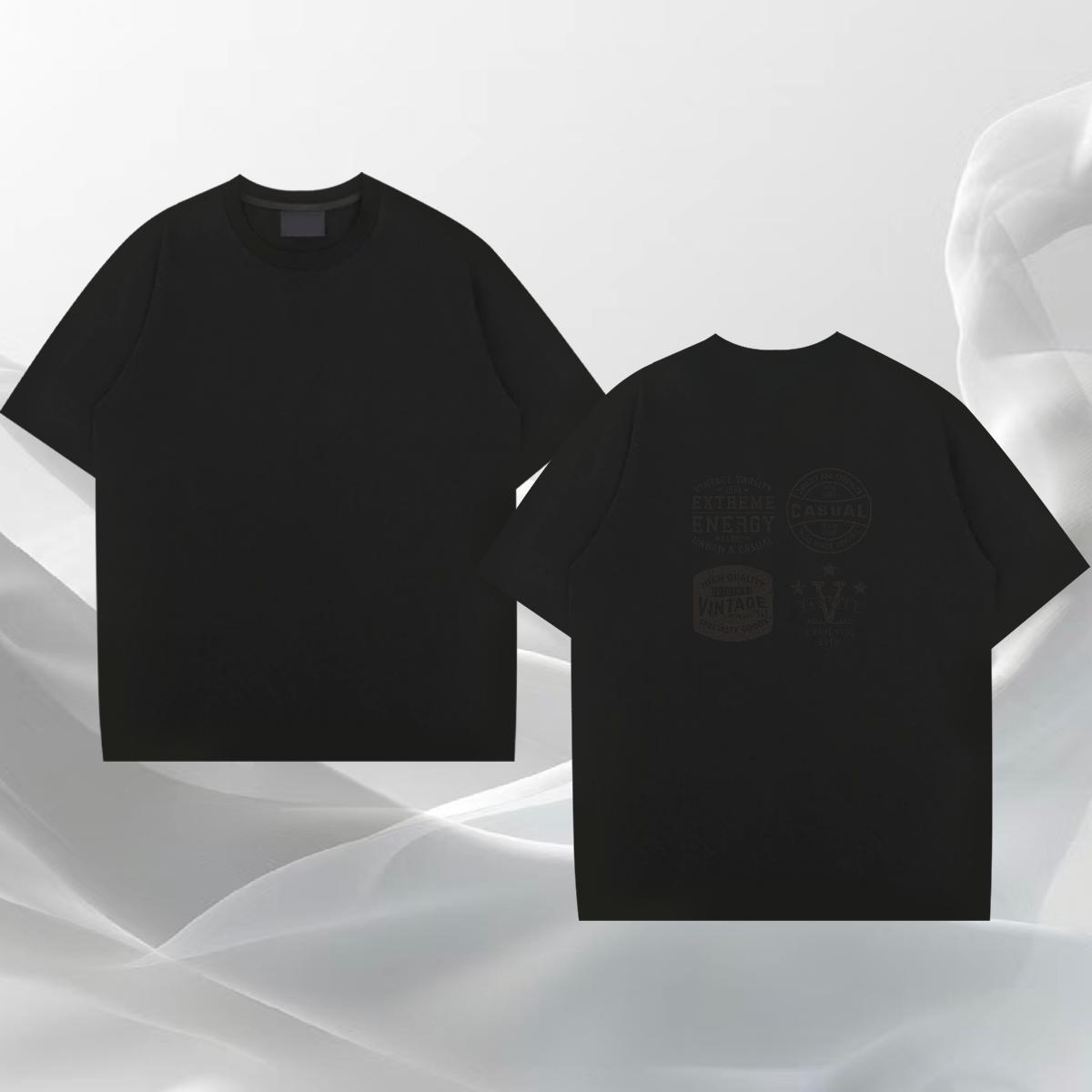 Comfortable T-Shirts 230g 100% Cotton letter Street Wear Floral Print Breathable Soft Tshirts 2024 Designer Clothes