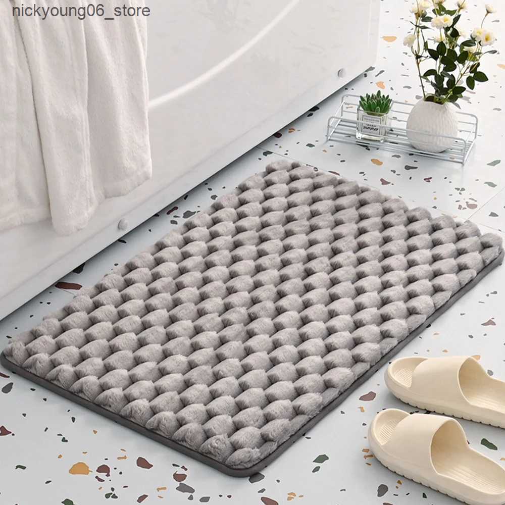 Non-Slip Bath Mats Shower Room Doormat Mat Non-slip Carpets Plush Bathroom Bath In Wash Basin Bathtub Side Floor Rug Super Absorbent Bath Mat L240910
