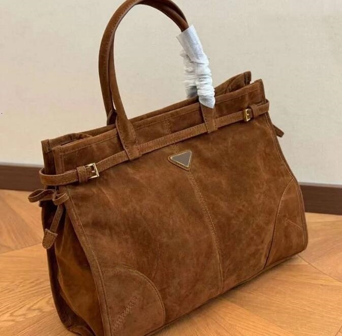 Womens Fashionable Soft Suede & Leather Tote Bag Spacious Designer Shouldersack for Everyday Use