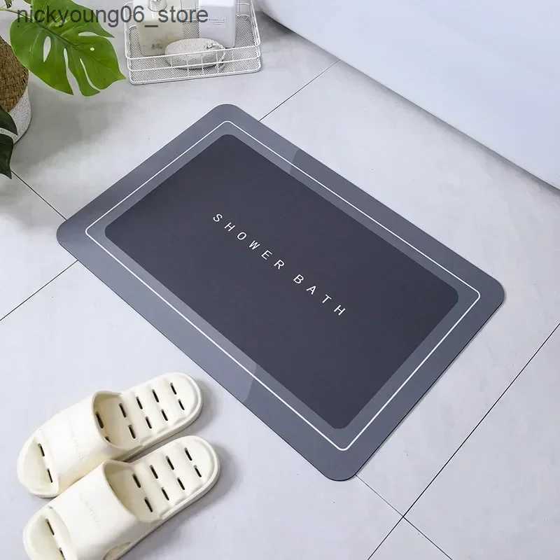 Non-Slip Bath Mats Absorbent Bathroom Bath Mat Anti-slip Shower Rug Quick Drying Bath Mats Kitchen Entrance Doormats Home Floormat Bathtub Carpet L240