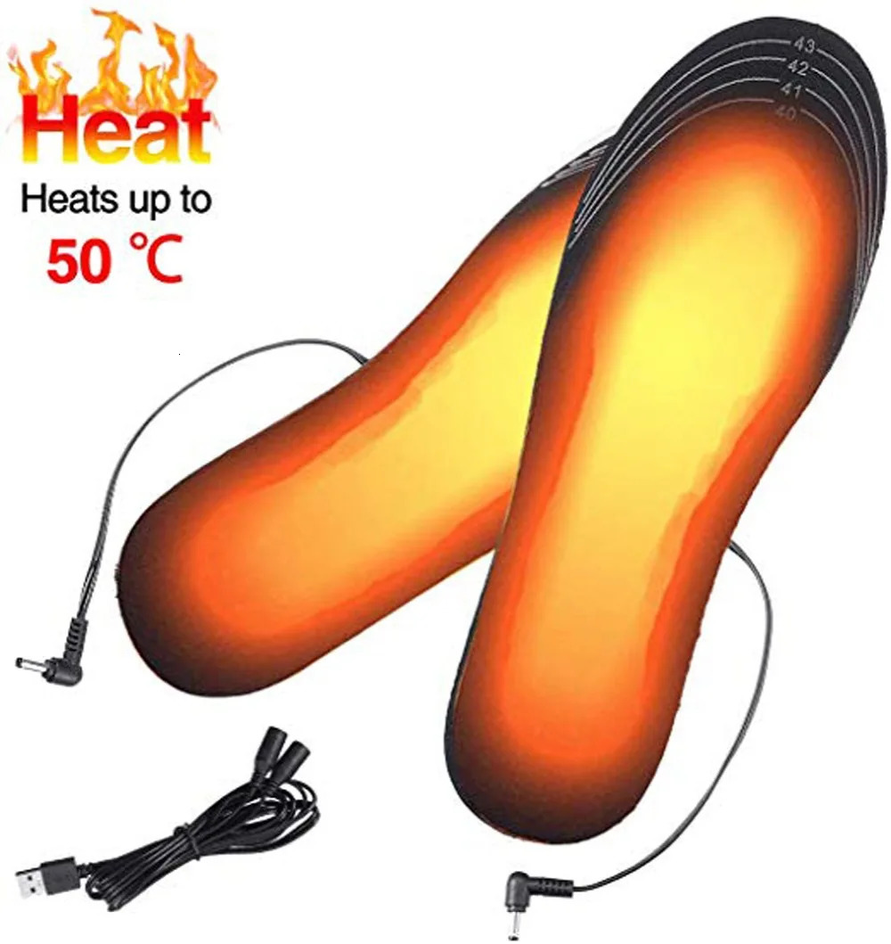 USB Heated Shoe Insoles Feet Warm Sock Pad Mat Electrically Heating Insoles Washable Warm Thermal Insoles Unisex WJ014 Insoles 241010