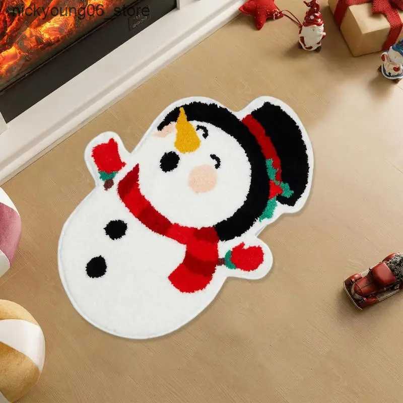 Non-Slip Bath Mats Christmas Bath Mat Cute Cartoon Winter Bathroom Rugs Home Bathroom Floor Mat Snowflake New Year Xmas Carpet For Bathroom L240910