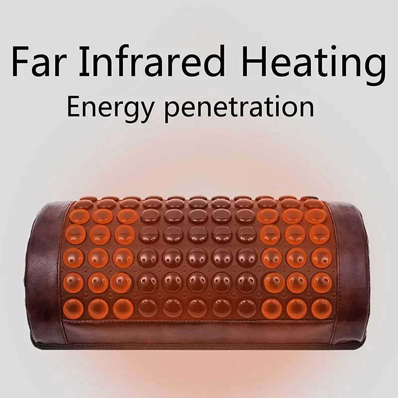 Jade Electric Stone Massage Pillow with Heating Far Infrared Heating Massage Neck Used for Spinal Muscle Relaxation 241008