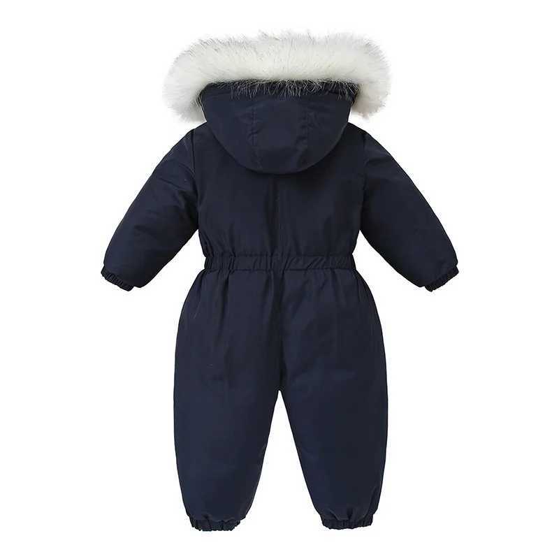 Down Coat -30 Children Clothing Winter Ski Suit Plus Velvet coat Baby Jumpsuit Boy Overalls Warm s toddler girl Clothes infant overcoat H241010