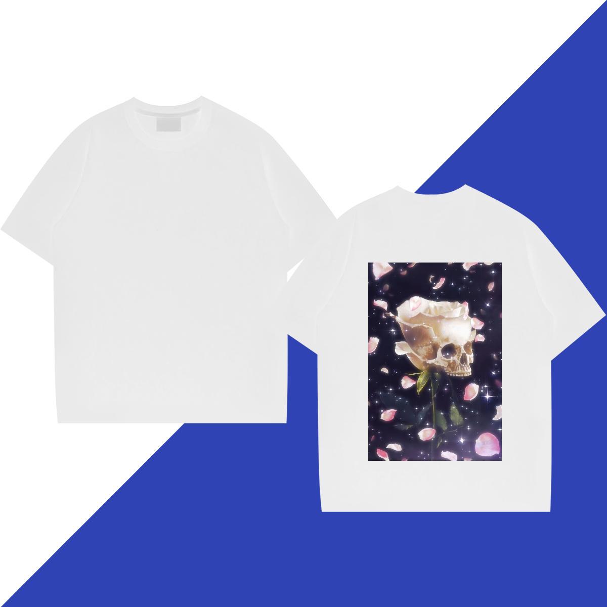 Loose Fit Man T Shirts 230g 100% Cotton skull Sports Casual Asian Size Breathable Short Sleeve Tshirt for Man Woman Designer Fashion Polos