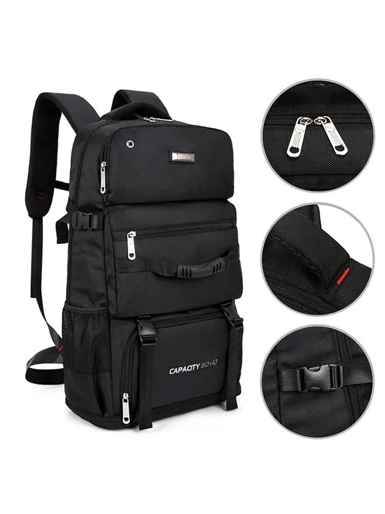 80L 90L travel bag large capacity climbing backpack mens outdoor camping hiking 241008