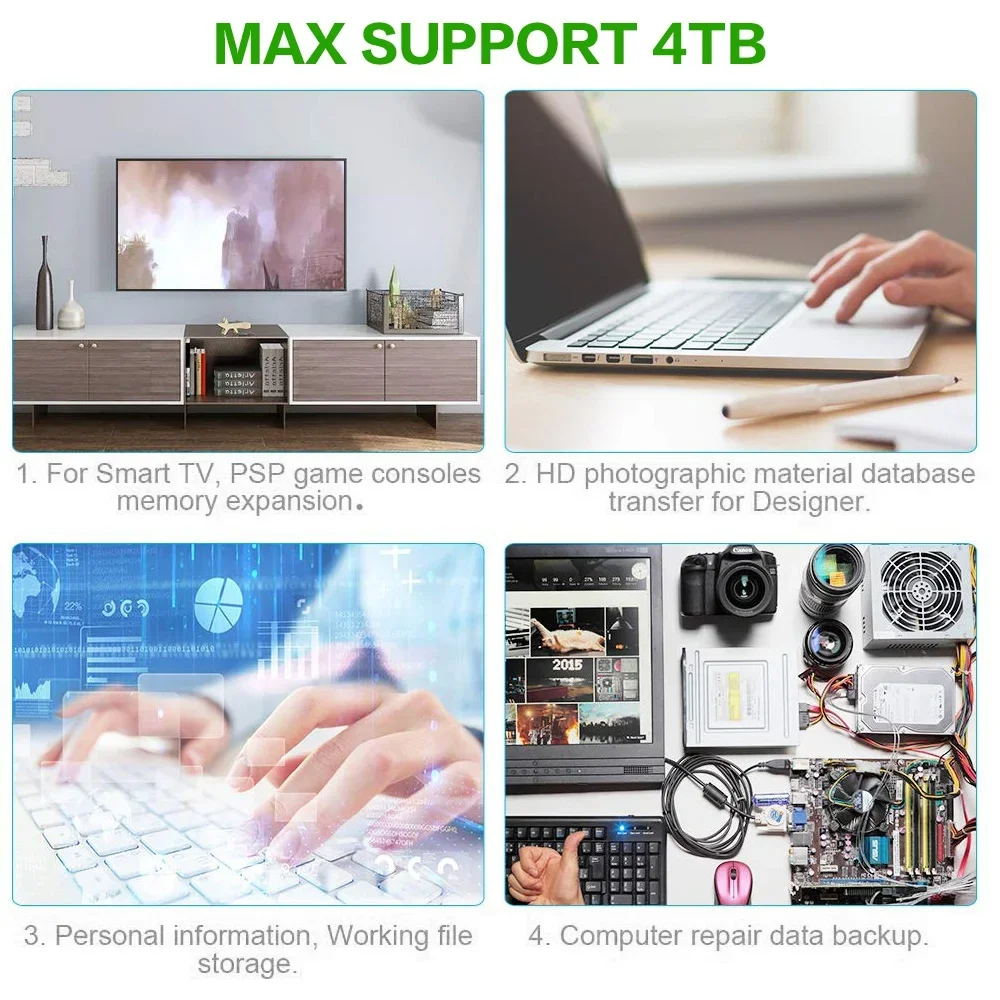 STONEGO USB 3.0/Type C Optional To SATA Hard Drive Converter Cable with UASP Adapter Compatible with Windows/Linux/Mac/Android