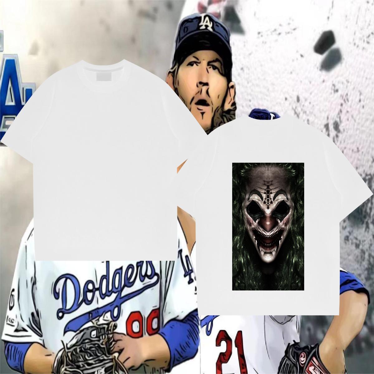 Popular Man T Shirts 230g Cotton skull Anime Printing Street Black White Crew Neck Mens Tshirts New Arrival Top Tees