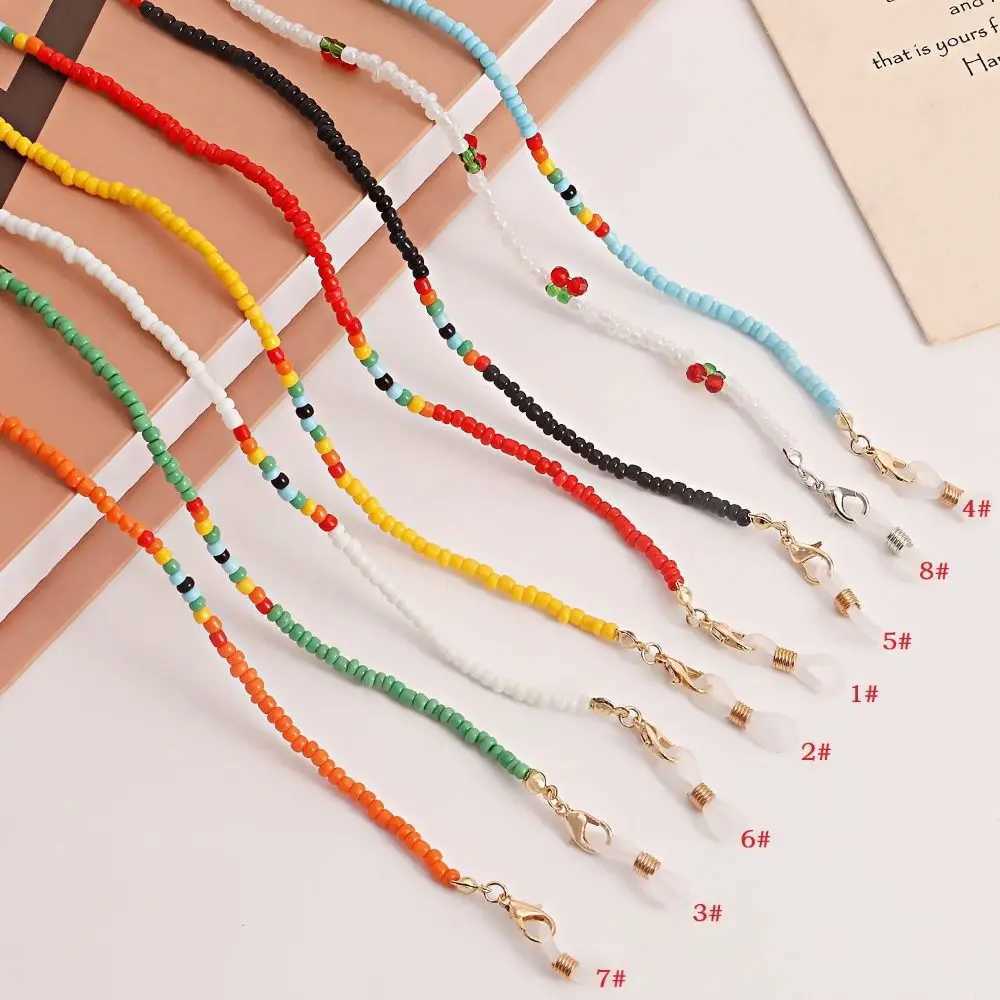 Sunglasses Masking Chains for Women Colorful Rice Beads Eyeglasses Accessories New Fashion Lanyard on NecklaceX241010