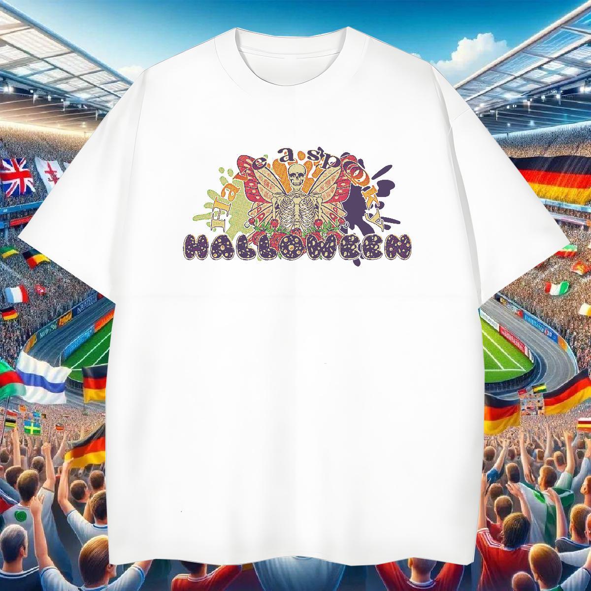 Comfortable Man T Shirts 100% Cotton 230g skull Home Outdoor Cartoon Printing M-4XL Crew Neck Couples T Shirts Customized Tops Tees