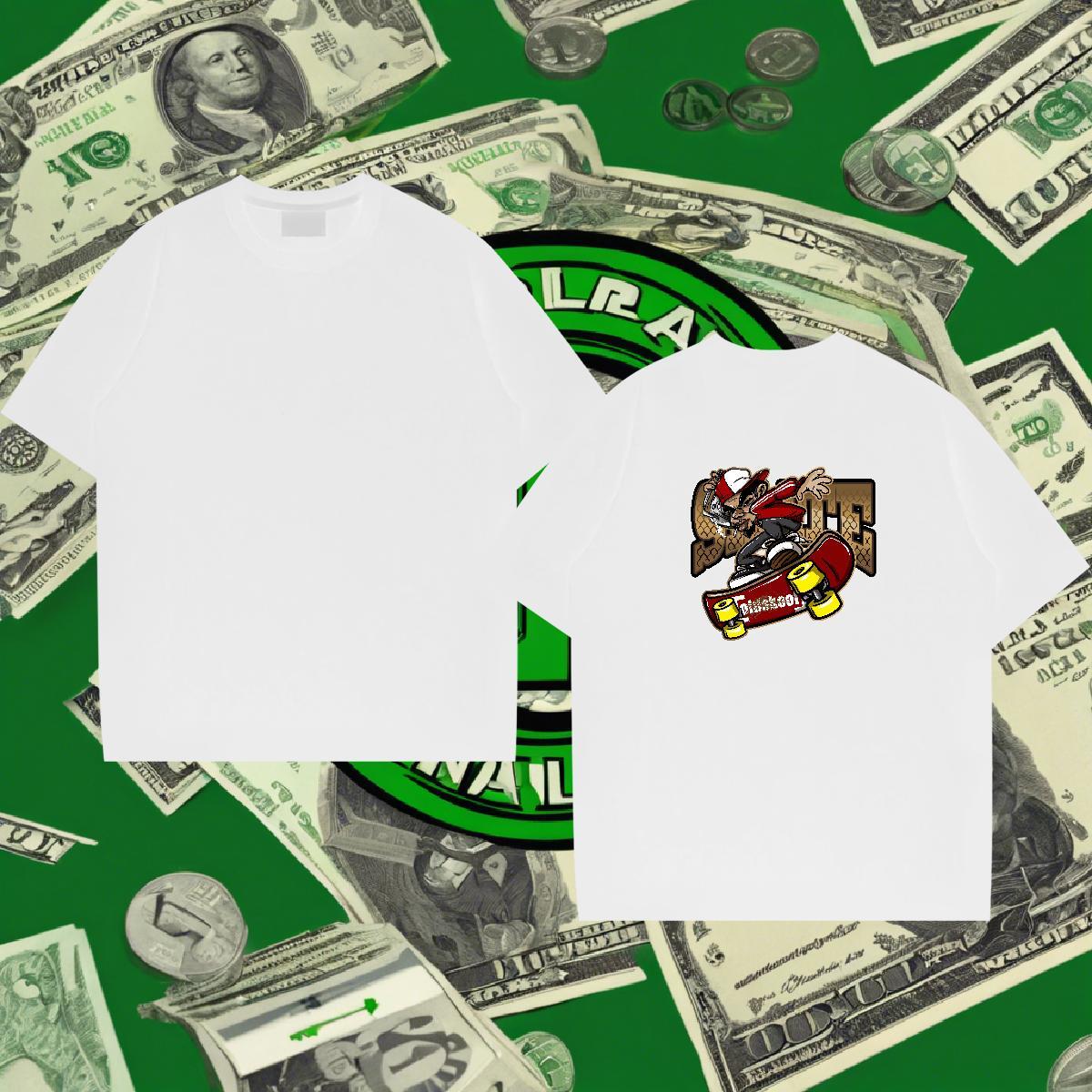 High Quality Mens T Shirts 100% Cotton 230g character Street Custom Cartoon Crew Neck Breathable Men Clothes T-Shirt 2024 Designer Tops Shirt