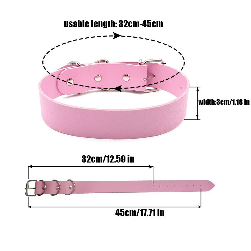 Sexy Pink Leather Customized Letters Collars Choker Necklace Punk Personalized Name Buckle Chocker Jewelry Cosplay Party Gift 241009