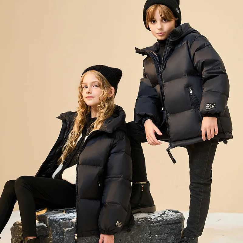 Down Coat 2024 Korean Winter 5-14 Year Old Girls Down Jacket Thick Hooded Solid Bag Warm Teen Girls Jacket Childrens Winter Jacket H241010