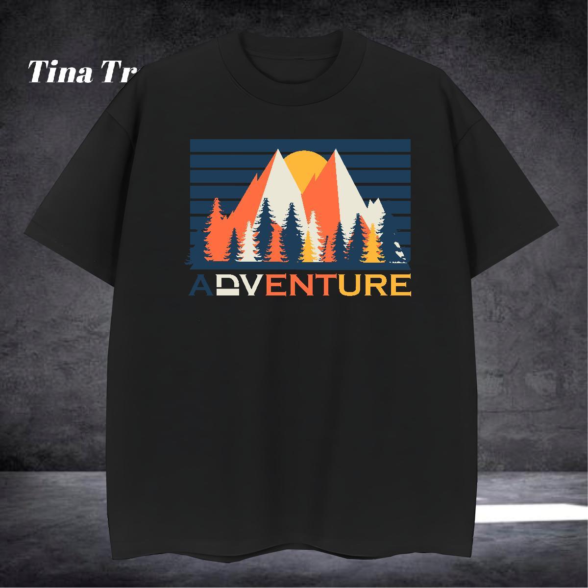 Loose T Shirts Men 230g Pure Cotton mountains Spring Summer Anime Print O Neck Short Sleeves Men Tees DIY Customized Tops Shirt