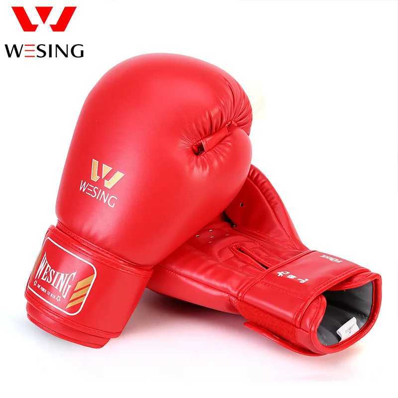 Wesing Professional Boxing Gloves Sanda Training Competition Adult Boxing Gloves Black Luva Muay Thai De Boxeo W241010