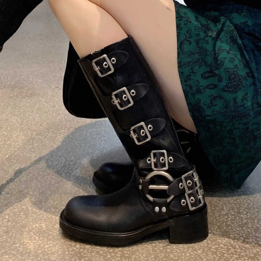 Leather Fashion Boots Mid High Western Denim Summer Ankle Boots For Women Womens Knight Boots 240826
