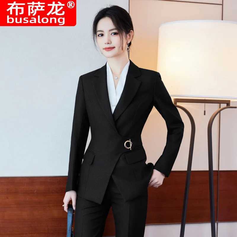Womens business suit temperature goddess style custom suit formal suit hotel receptionist uniform beauty salon work uniform W241009