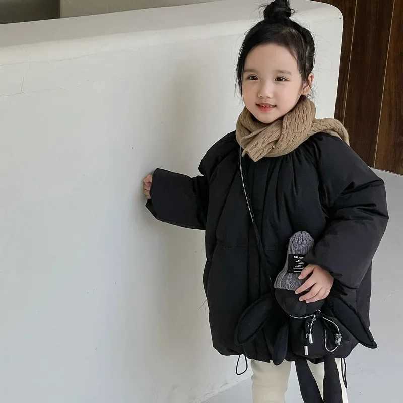 Down Coat Korean winter jacket cotton jacket Parkas boys and girls solid hooded jacket thick cotton jack warm jacket H241010