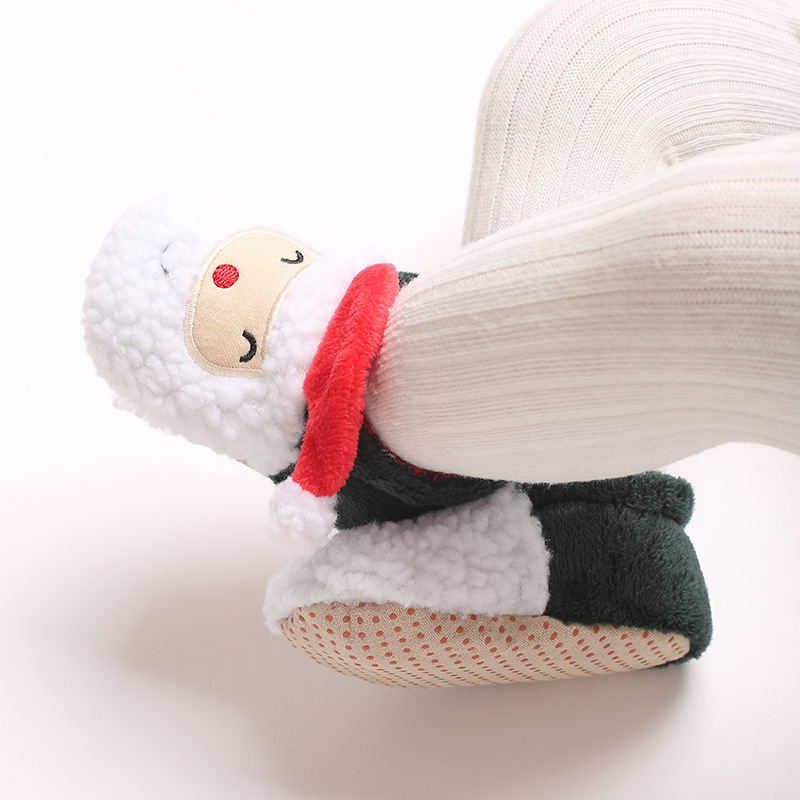 Infant Winter Christmas Snow Boots Cute Cartoon Santa Claus children's Shoes For Baby Boys And Girls Christmas Shoes Suitable For 0-18M