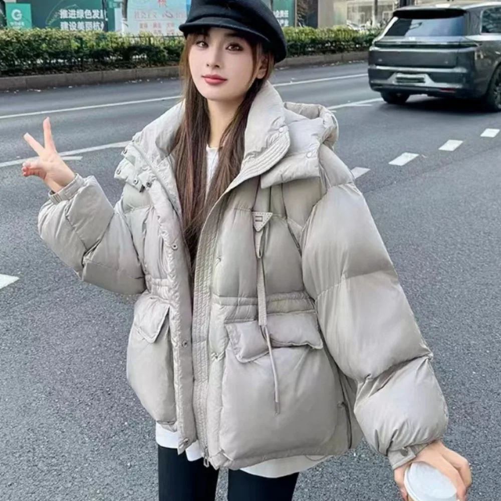 Puffer Coats Womens Jacket Hooded Short Coat Womens Winter Windproof Loose Warm Womens Coat Fashion Coat 241007