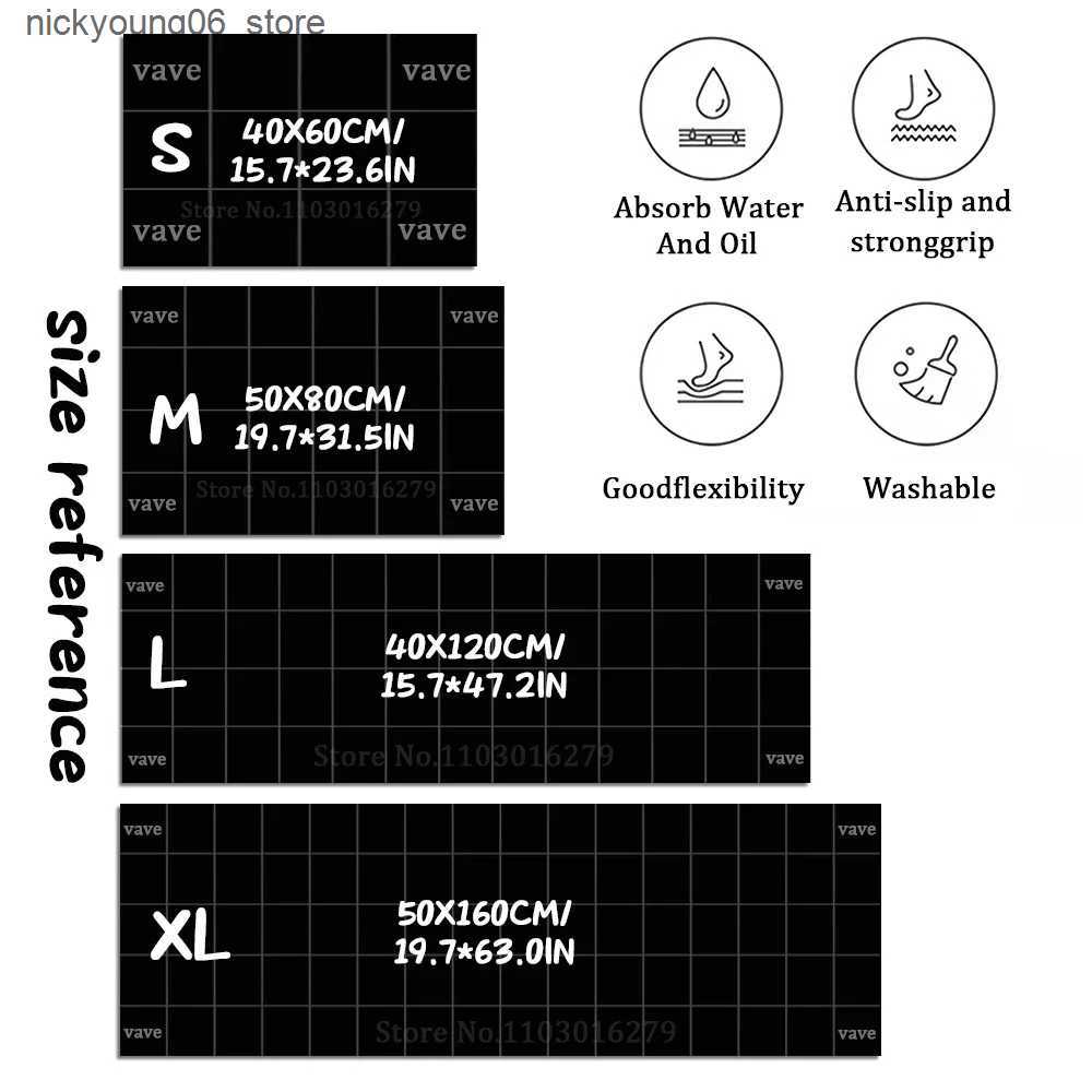 Non-Slip Bath Mats Creative Kitchen Floor Mat Tableware Pattern Entrance Doormat Bathroom Door Mat Floormat Parlor Anti-slip Antifouling Long Rugs L24