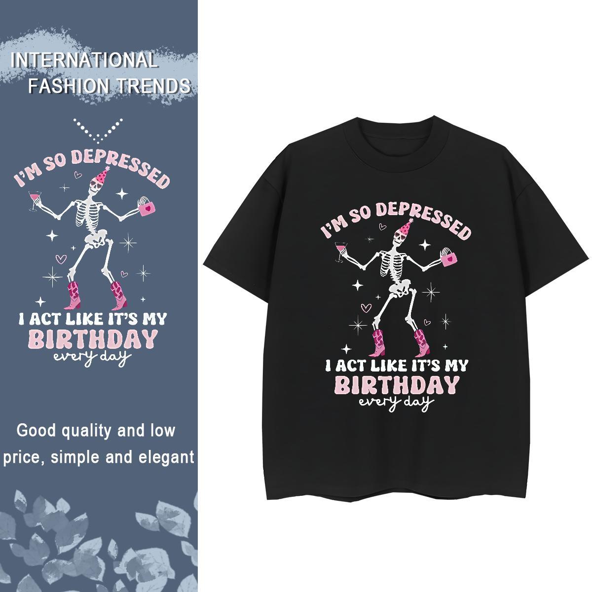 2024 DIY Womens T Shirts 230g Cotton Breathable Crew Neck Street skull Women Tees Brand Plus Size Custom Clothings