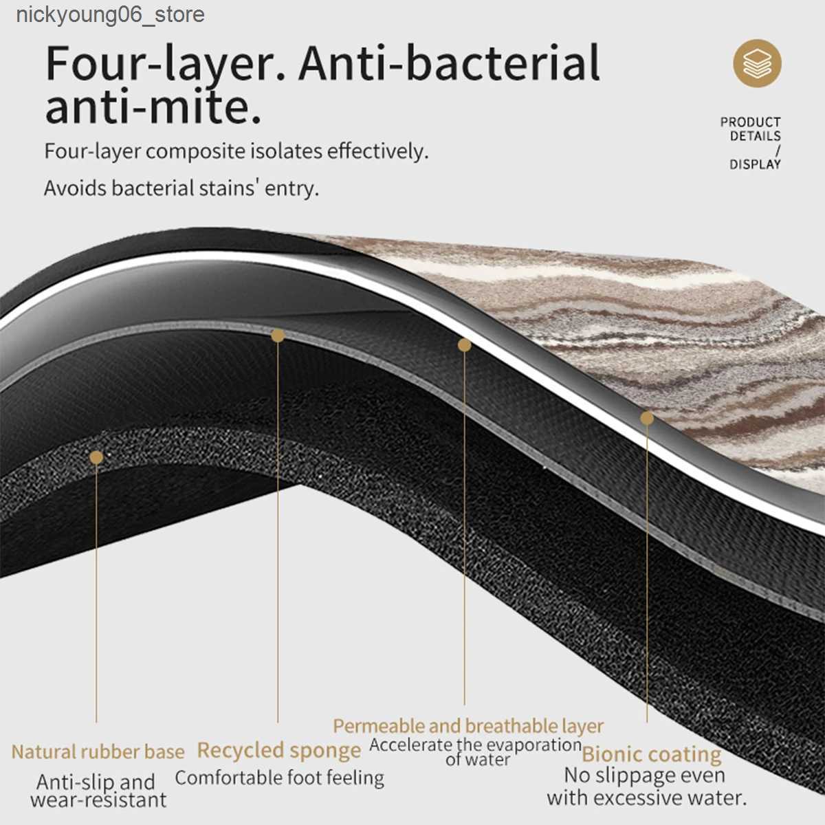 Non-Slip Bath Mats Luxury Nordic Diatomite Bathroom Foot Mat Absorbent Bath Mats Non-slip Quick Dry Shower Rug Toilet Carpet Doormat Washable L240910