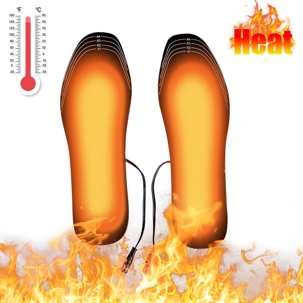 USB Heated Shoe Insoles Template Foot Warmer Heating Insole Winter Sports Comfortable Washable Thermal Shoe Pads Sports Insoles 241010