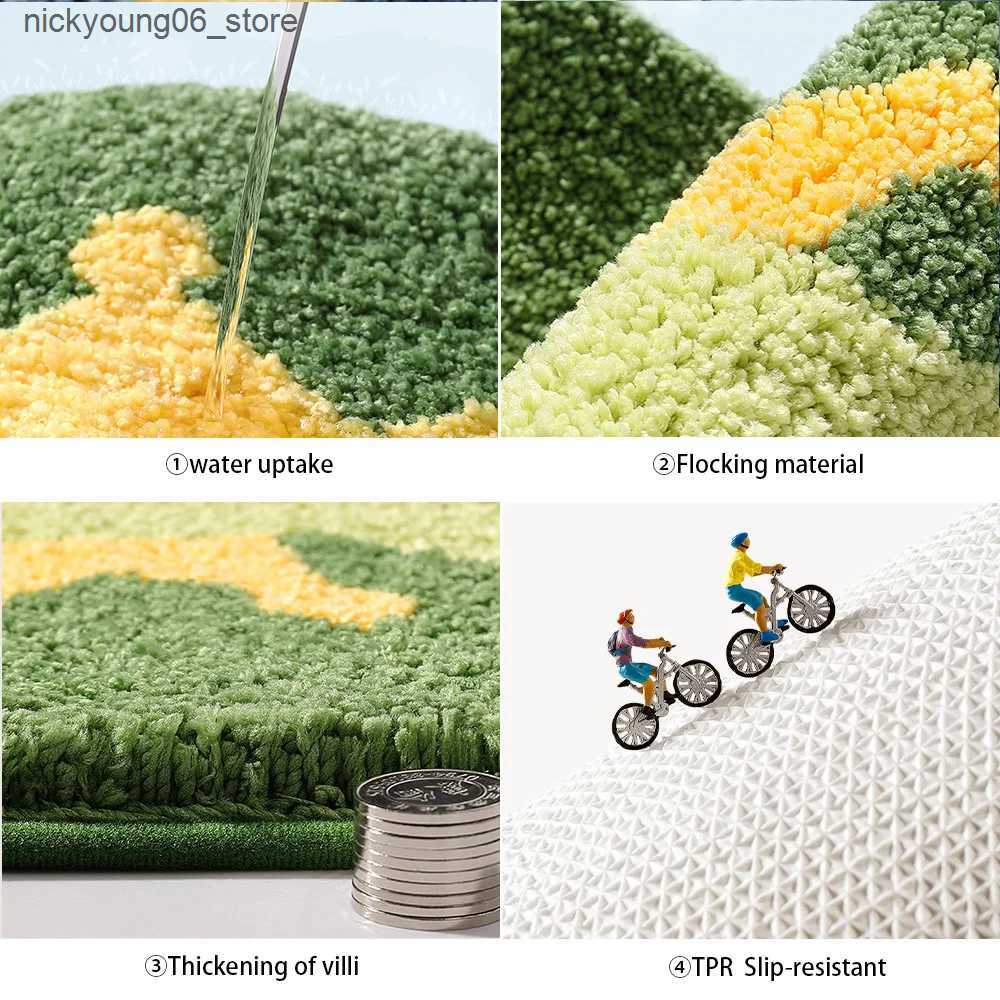 Non-Slip Bath Mats 40*60cm Bath Mat Cute Pink Cartoon Frog Bathroom Carpet Bathtub Entrance Waterproof Slip-resistant Foot Mats Toilet Shower Rug L240