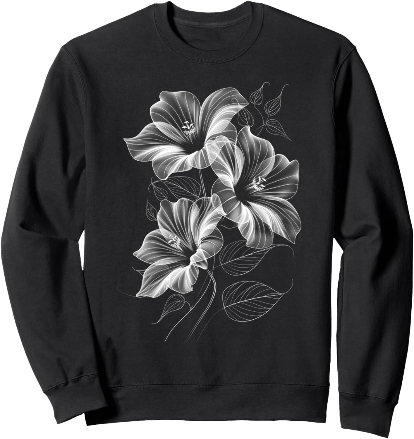 Long Sleeve Shirts for Men sweatshirt Floral Design Elegant NatureInspired Aesthetic Art Sweatshirt Streetwear Casual tops clothes