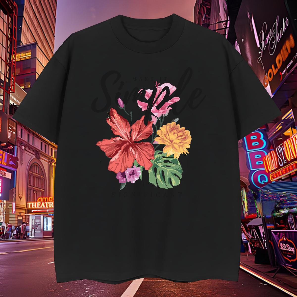 Comfortable T-Shirts 230g Cotton letter Street Casual Anime Breathable Crew Neck Mens Tshirts Factory Direct Tees