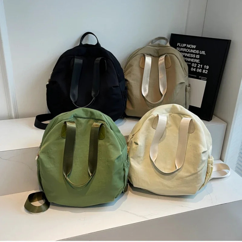 Nylon zipper highquality backpack solid air cushion shoulder strap fashionable soft handle back ner handbag 241008