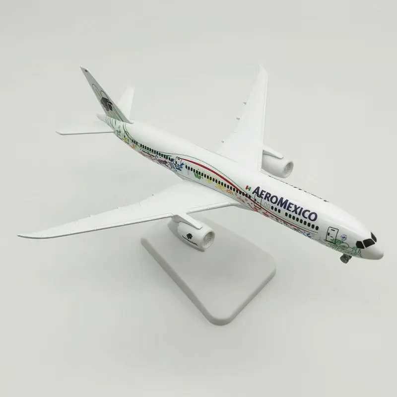 19cm Mexican Air AEROMEXICO Airlines Boeing 787 B787 Airways Alloy Metal Airplane Model Diecast Plane Model Wheels AircraftXJ241010