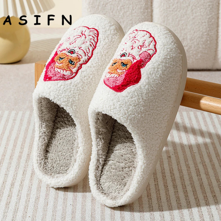 Fashion Winter Christmas Santa Claus Slippers Houseshoes Women Comfy Home Flat Slip-on Bedroom Cute Pink Christmas Party Shoes 241010