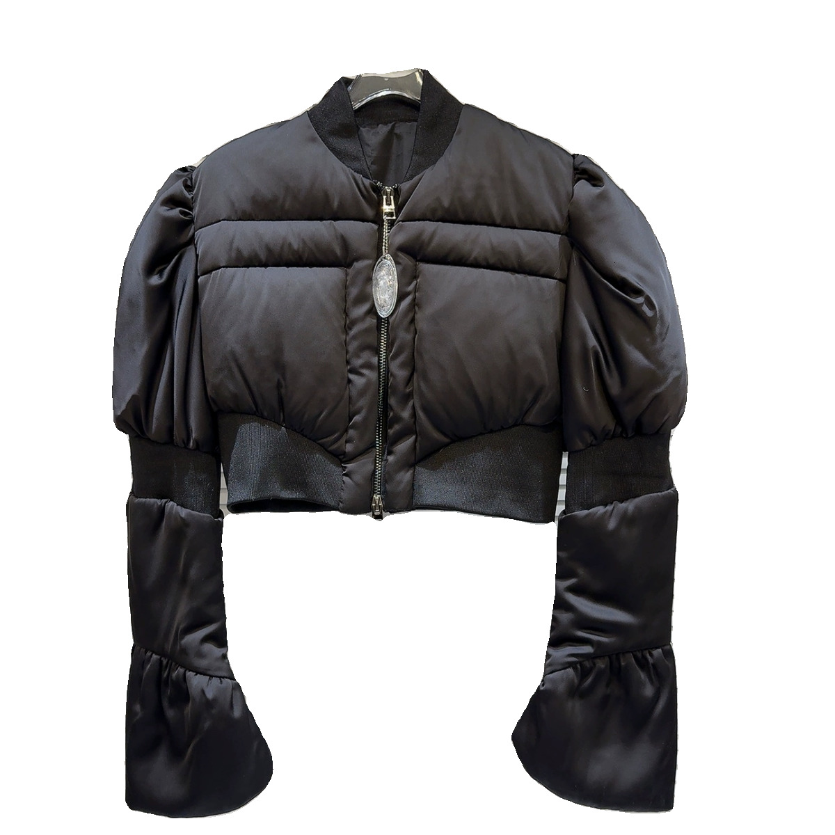 PREPOMP 2023 Winter New Arrival Long Puff Sleeve Slim Waist White Duck Down Jacket Women Short Coat Gm493