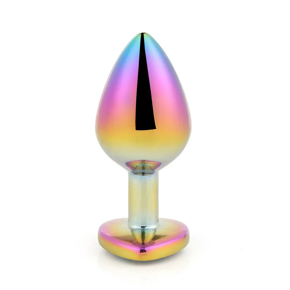 1PC Colorful Heart-shaped SM Metal Anal Plug Fetish Toys for Adult Anal Expanse Kit Stainless Steel Plug Adult Sex Toy 3 Size 241010