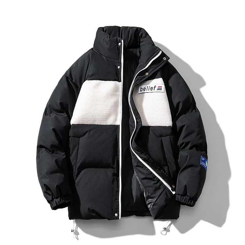 Men's Down Parkas Fashion Contrast Padded Bubble Jacket Man Various Color Styles Warm Thicken Coat Casual Pocket Klein Blue Puffer Jacket for Men