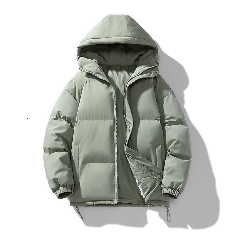 winter park mens cotton padded jacket mens inflatable jacket outdoor hooded jacket casual windproof jacket thick warm jacket mens jacket 241007