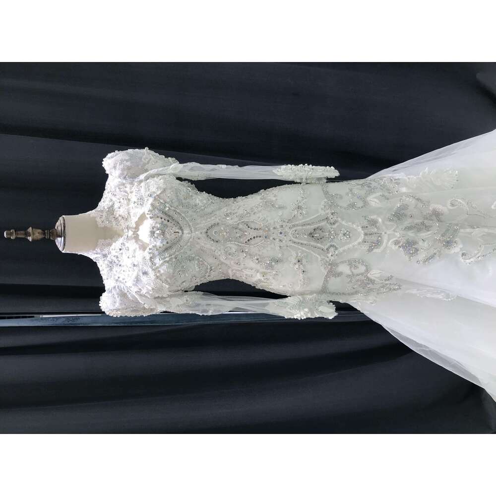 Kisswhite Green Collection Glitters Crystals mermaid custom made with jacket beads Bridal Gown