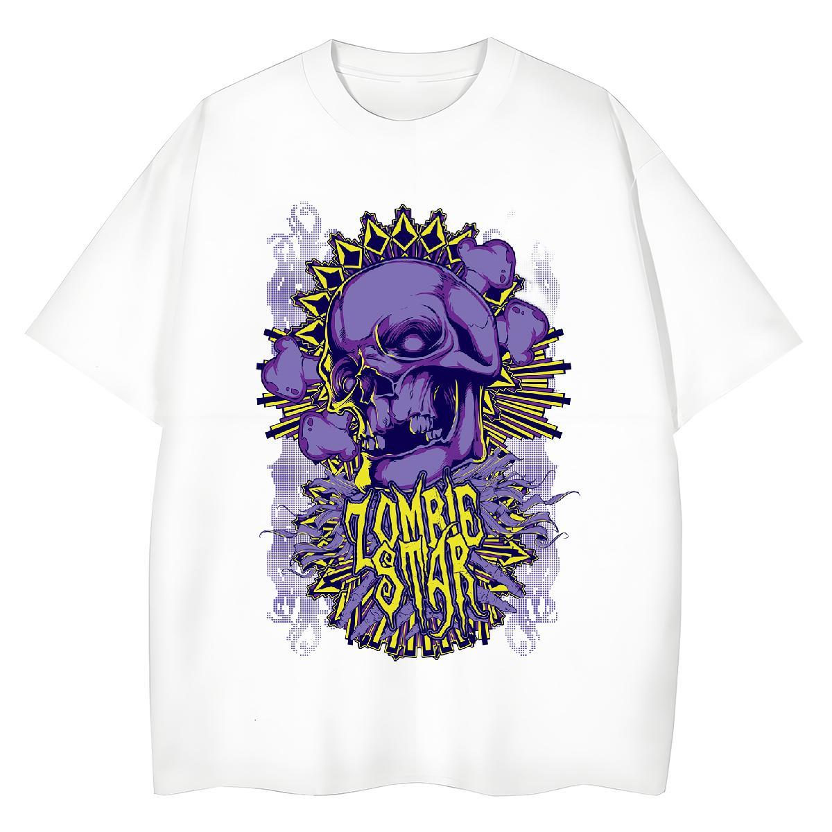 TOP Quality Women T Shirts 100% Cotton 230g Breathable Short Sleeve Sports Casual skull Womens Tshirts Brand Skull Tees